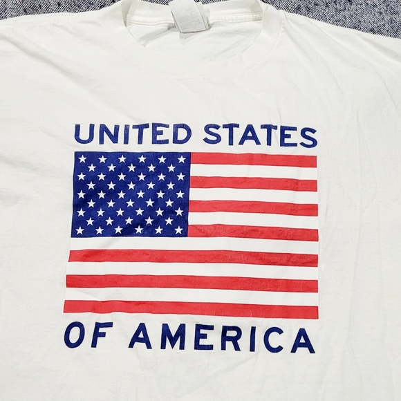 Vintage 90's United States of America Flag Graphic Print Mens Tee size XL - Picture 2 of 4